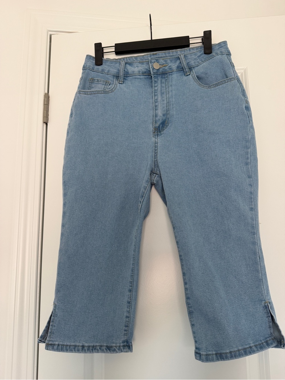 Light Blue Women's Denim Capri Jeans - SHEIN